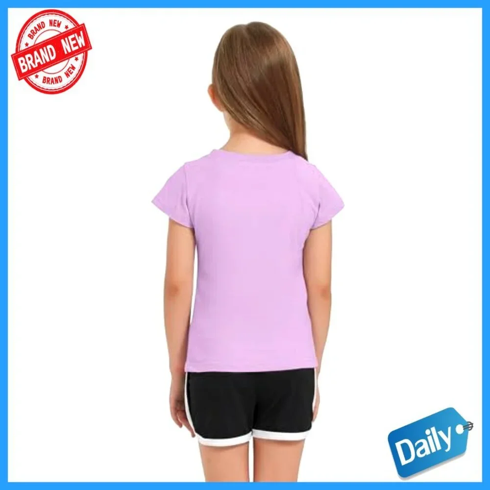 6 Pack Girls Cotton Short Sleeve Tees Toddler Summer Tops